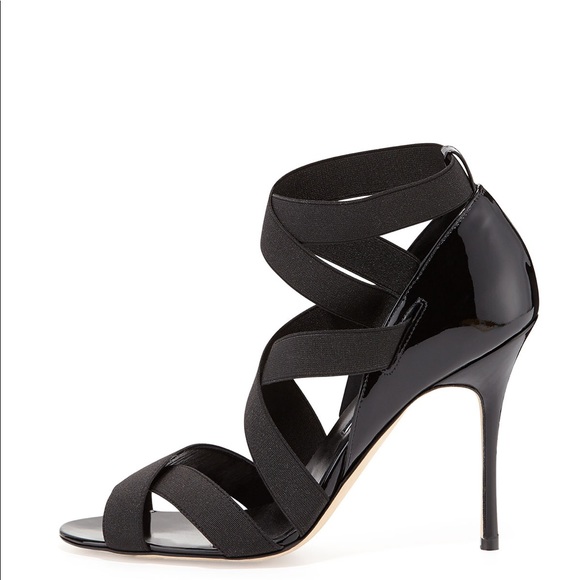 Manolo Blahnik Shoes - Authentic Manolo Blahnik Platee Black Elastic